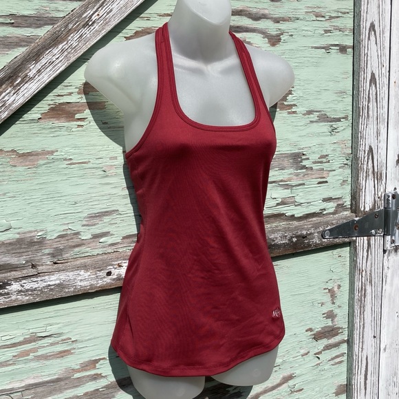 Braided Strap Athletic Tank Top Mika Cranberry Red - Picture 5 of 11
